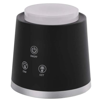 LED Stmievateľná nabíjacia stolná lampa 4v1 LED/6W/3,7V 3000K/4000K/6500K 1500mAh čierna
