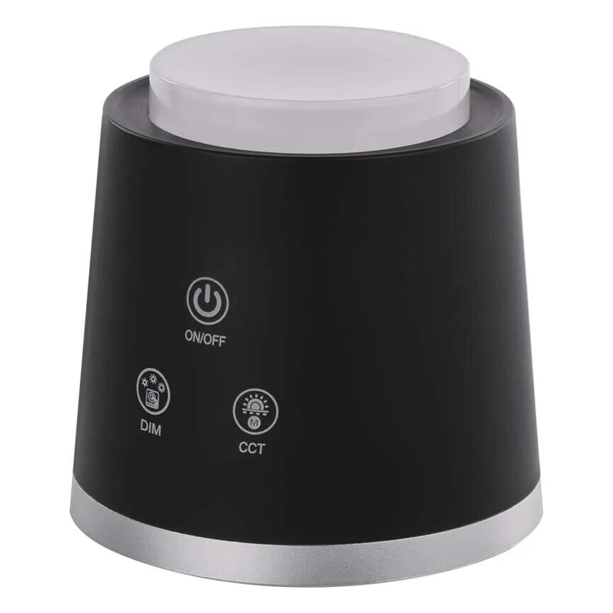 LED Stmievateľná nabíjacia stolná lampa 4v1 LED/6W/3,7V 3000K/4000K/6500K 1500mAh čierna
