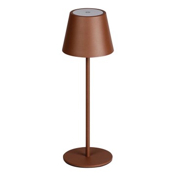 LED Stmievateľná nabíjacia stolná lampa INITA LED/1,2W/1800 mAh IP54 hnedá