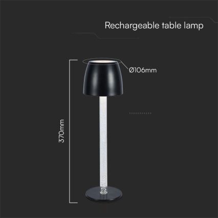 LED Stmievateľná nabíjacia dotyková stolná lampa LED/3W/5V 3000K 1800 mAh biela