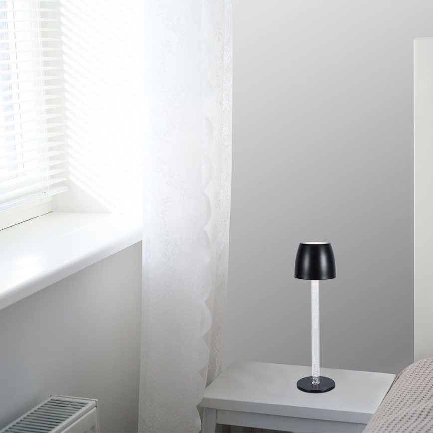 LED Stmievateľná nabíjacia dotyková stolná lampa LED/3W/5V 3000K 1800 mAh čierna