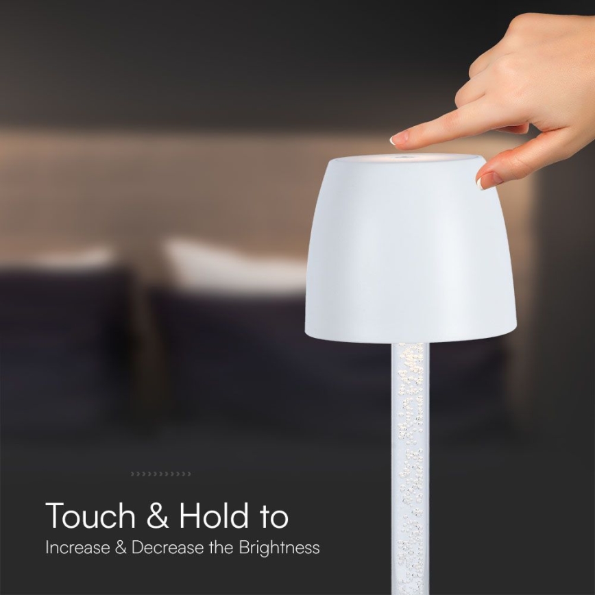 LED Stmievateľná nabíjacia dotyková stolná lampa LED/3W/5V 3000K 1800 mAh čierna