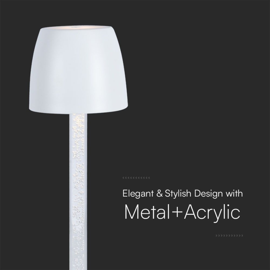 LED Stmievateľná nabíjacia dotyková stolná lampa LED/3W/5V 3000K 1800 mAh čierna