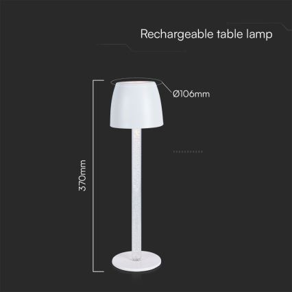 LED Stmievateľná nabíjacia dotyková stolná lampa LED/3W/5V 3000K 1800 mAh čierna