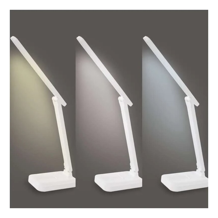 LED Stmievateľná nabíjacia stolná lampa LED/5W/3,7V 3000K/4000K/6500K 800mAh biela