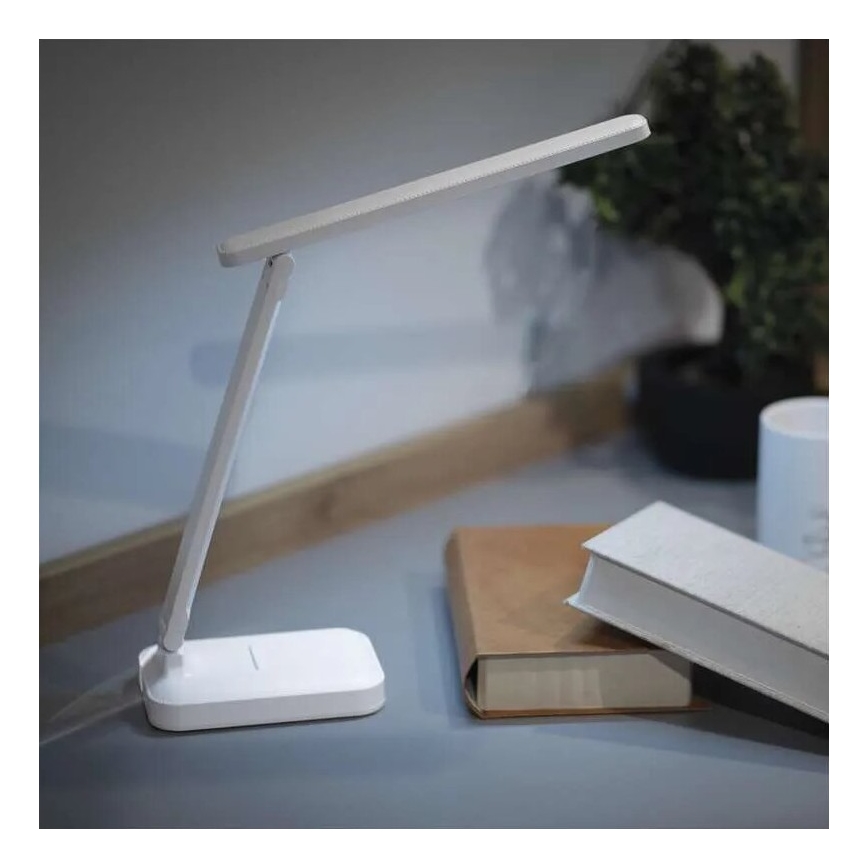 LED Stmievateľná nabíjacia stolná lampa LED/5W/3,7V 3000K/4000K/6500K 800mAh biela