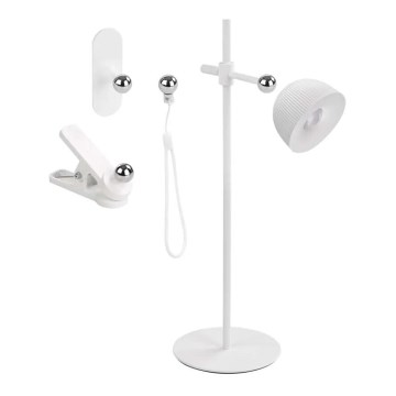 LED Stmievateľná nabíjacia stolná lampa magnetická 4v1 LED/4,2W/3,7V 4000K 1200mAh biela