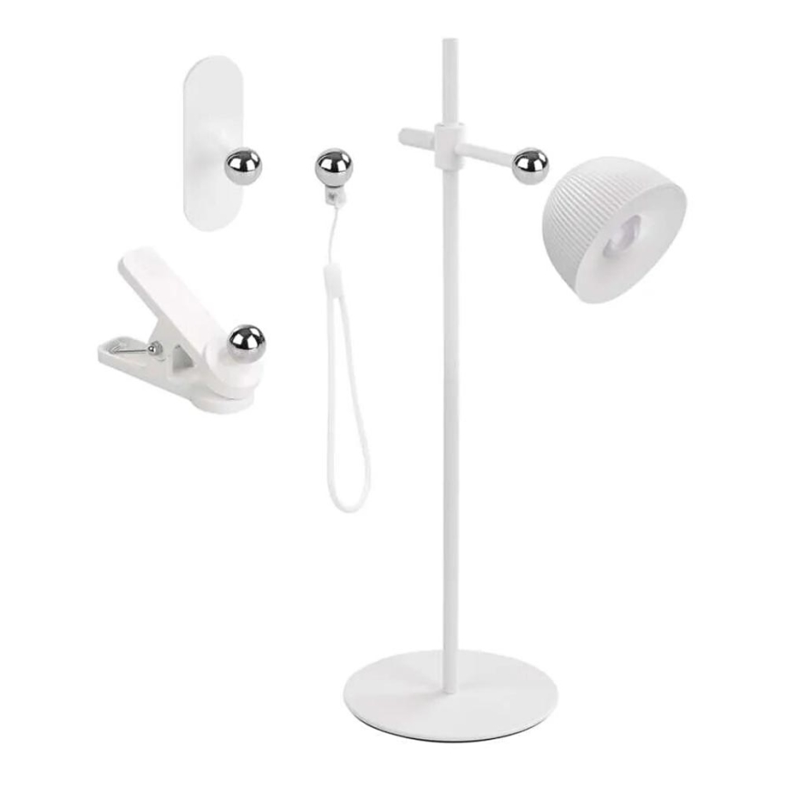 LED Stmievateľná nabíjacia stolná lampa magnetická 4v1 LED/4,2W/3,7V 4000K 1200mAh biela