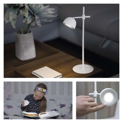 LED Stmievateľná nabíjacia stolná lampa magnetická 4v1 LED/4,2W/3,7V 4000K 1200mAh biela