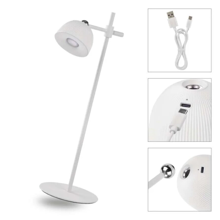 LED Stmievateľná nabíjacia stolná lampa magnetická 4v1 LED/4,2W/3,7V 4000K 1200mAh biela
