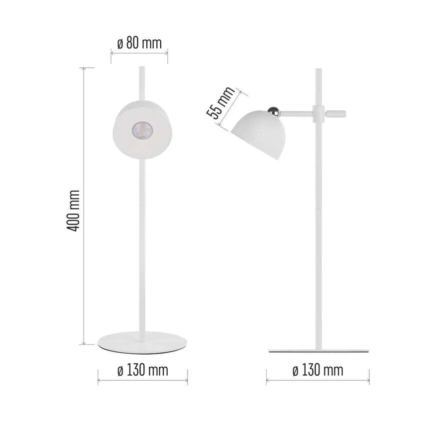 LED Stmievateľná nabíjacia stolná lampa magnetická 4v1 LED/4,2W/3,7V 4000K 1200mAh biela