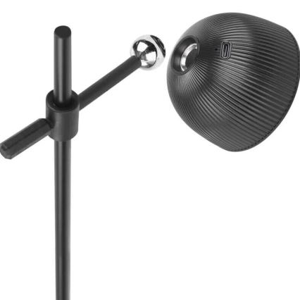 LED Stmievateľná nabíjacia stolná lampa magnetická 4v1 LED/4,2W/3,7V 4000K 1200mAh čierna
