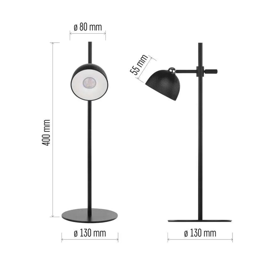 LED Stmievateľná nabíjacia stolná lampa magnetická 4v1 LED/4,2W/3,7V 4000K 1200mAh čierna