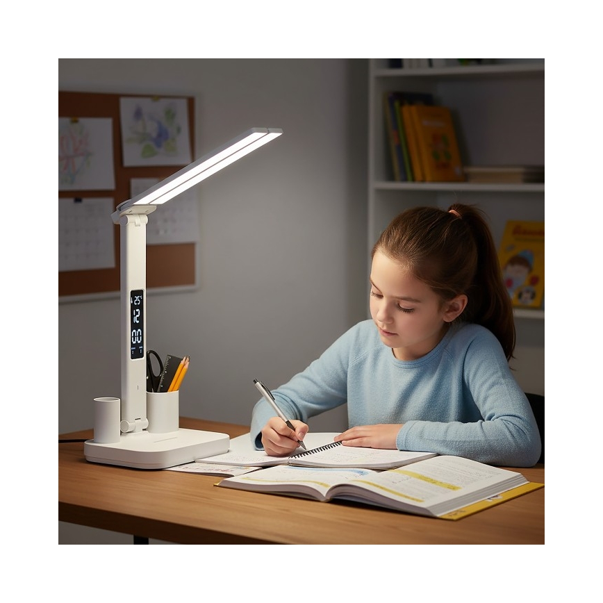 LED Stmievateľná nabíjacia stolová lampa NOBLITE P LED/5W/5V 3000/4000/6000K 2200 mAh biela