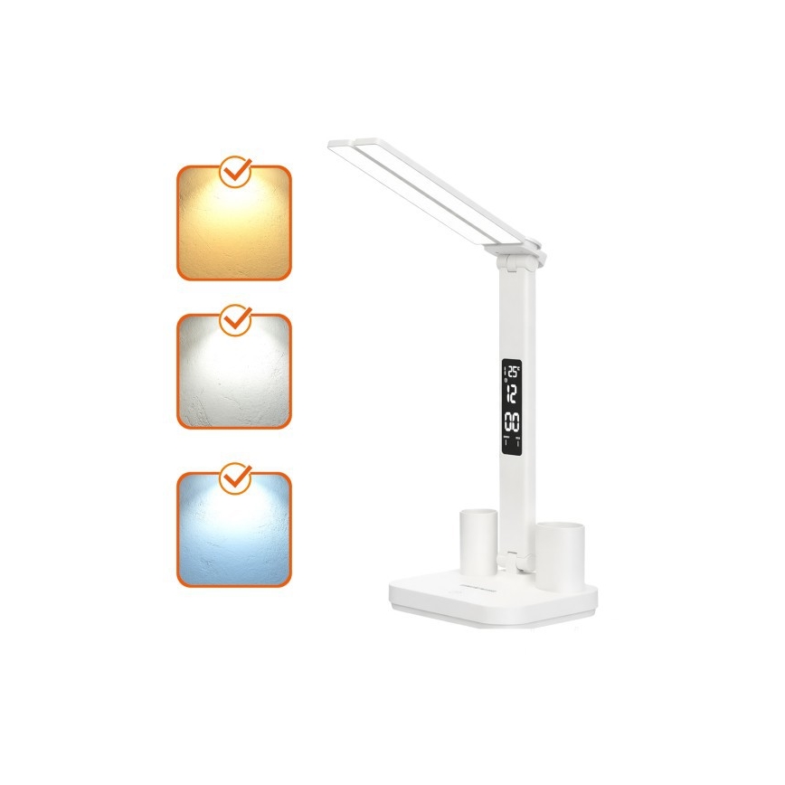 LED Stmievateľná nabíjacia stolová lampa NOBLITE P LED/5W/5V 3000/4000/6000K 2200 mAh biela