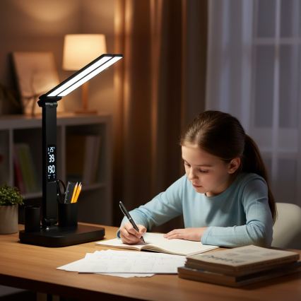 LED stmievateľná nabíjateľná stolová lampa NOBLITE P LED/5W/5V 3000/4000/6000K 2200 mAh čierna
