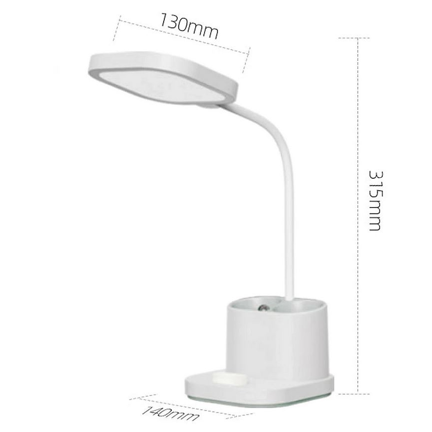 LED Stmievateľná nabíjacia stolná lampa s držiakom a powerbankou LED/5W/5V 2400mAh