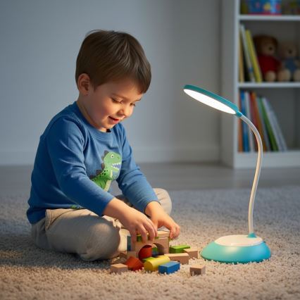 LED Stmievateľná nabíjacia stolná lampa VISUA LED/5W/5V 3000-5000K 1200 mAh modrá