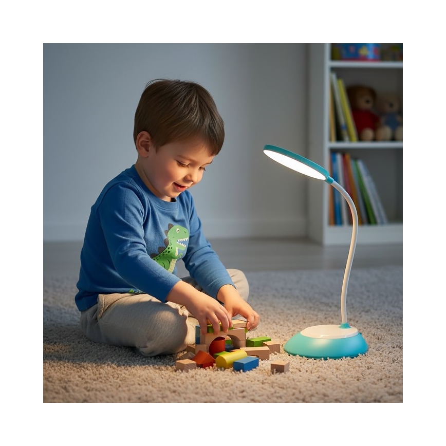 LED Stmievateľná nabíjacia stolná lampa VISUA LED/5W/5V 3000-5000K 1200 mAh modrá