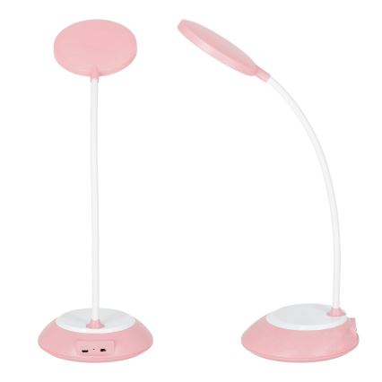 LED Stmievateľná nabíjacia stolná lampa VISUA LED/5W/5V 3000-5000K 1200 mAh ružová
