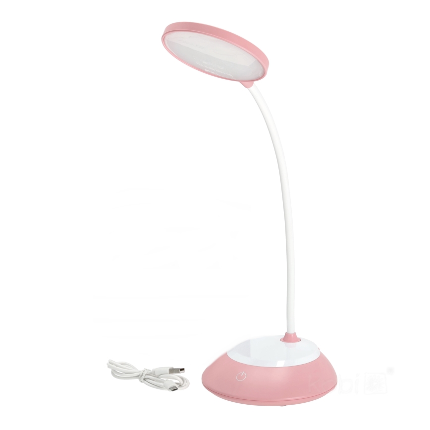 LED Stmievateľná nabíjacia stolná lampa VISUA LED/5W/5V 3000-5000K 1200 mAh ružová