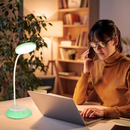 LED Stmievateľná nabíjacia stolná lampa VISUA LED/5W/5V 3000-5000K 1200 mAh tyrkysová