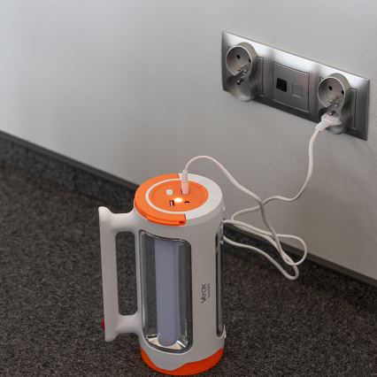 LED stmievateľná nabíjacia svietidlo 2v1 s funkciou powerbanky LED/5W/230V 3500 mAh