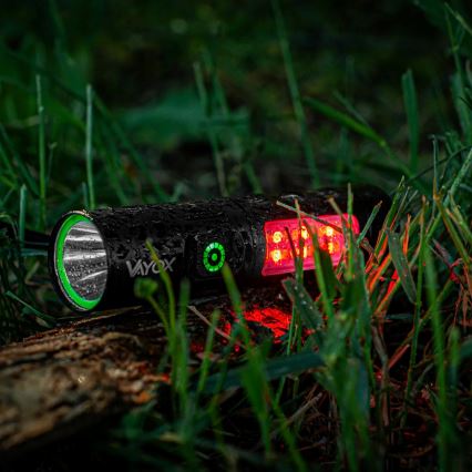 LED stmievateľná nabíjateľná baterka s červeným svetlom LED/5W/5V IPX4 250 lm 2000 mAh