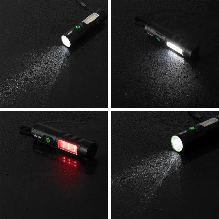 LED stmievateľná nabíjateľná baterka s červeným svetlom LED/5W/5V IPX4 250 lm 2000 mAh