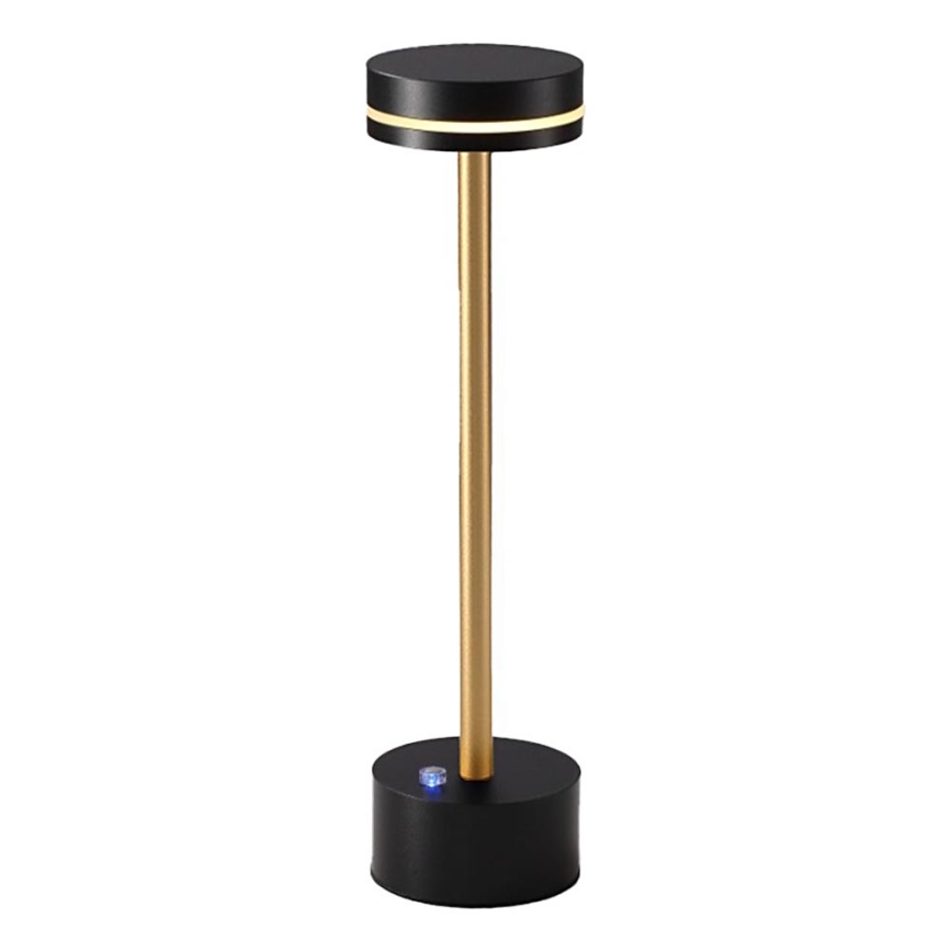LED stmievateľná nabíjateľná stolná lampa SAM LED/5W/5V čierna/zlatá