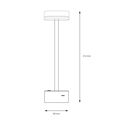 LED stmievateľná nabíjateľná stolná lampa SAM LED/5W/5V čierna/zlatá