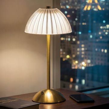 LED stmievateľná nabíjateľná stolová lampa PARIS LED/2W/5V 2700K/4000K/6500K 800 mAh zlatá