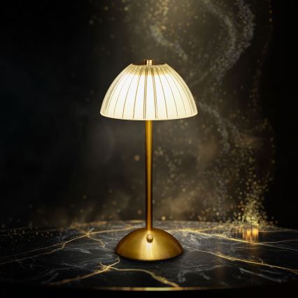 LED stmievateľná nabíjateľná stolová lampa PARIS LED/2W/5V 2700K/4000K/6500K 800 mAh zlatá