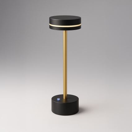 LED stmievateľná nabíjateľná stolová lampa SAM LED/5W/5V 3600 mAh čierna/zlatá