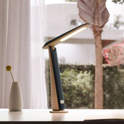 LED Stmievateľná nabíjacia stolová lampa TOP LED/4W/5V 1800 mAh 3000/4000/5000K hnedá/čierna