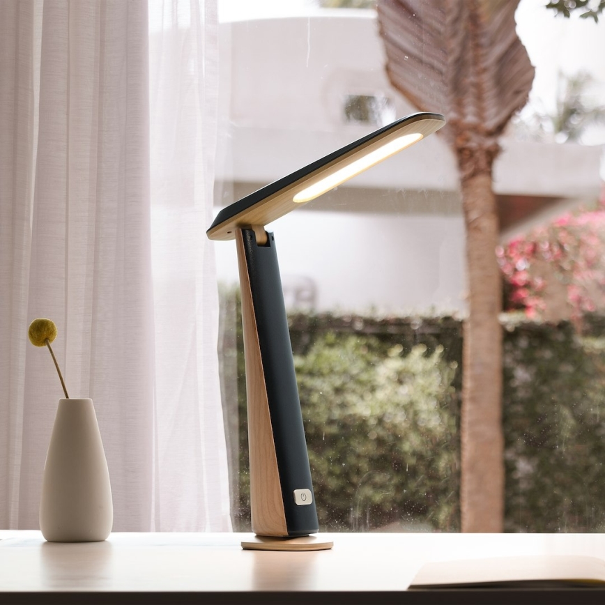 LED Stmievateľná nabíjacia stolová lampa TOP LED/4W/5V 1800 mAh 3000/4000/5000K hnedá/čierna