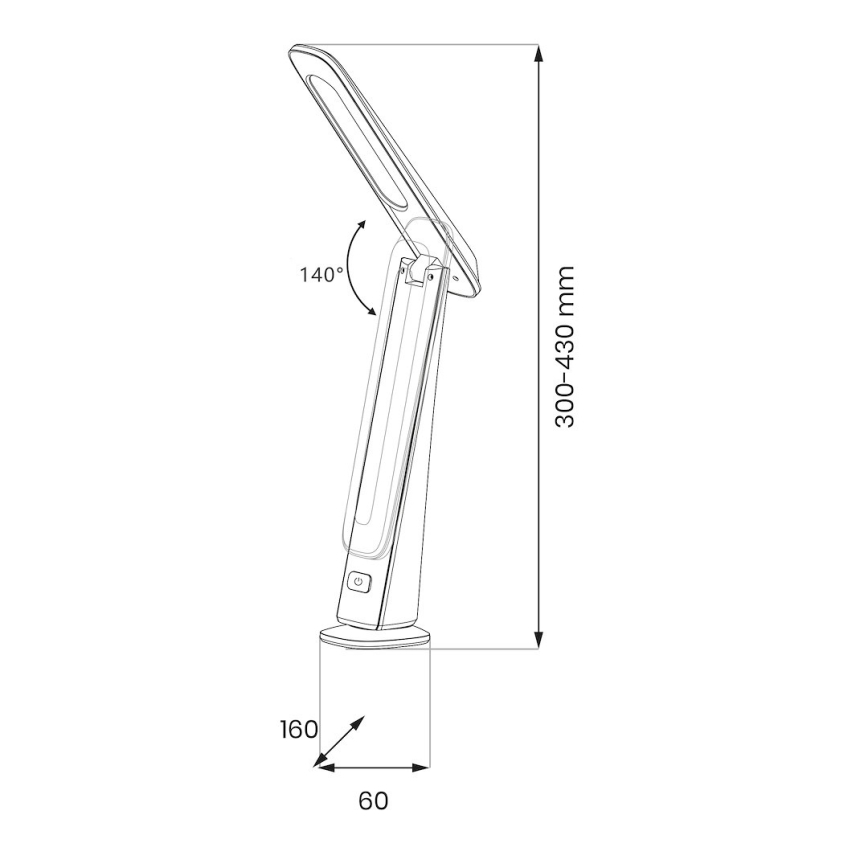LED Stmievateľná nabíjacia stolová lampa TOP LED/4W/5V 1800 mAh 3000/4000/5000K hnedá/čierna