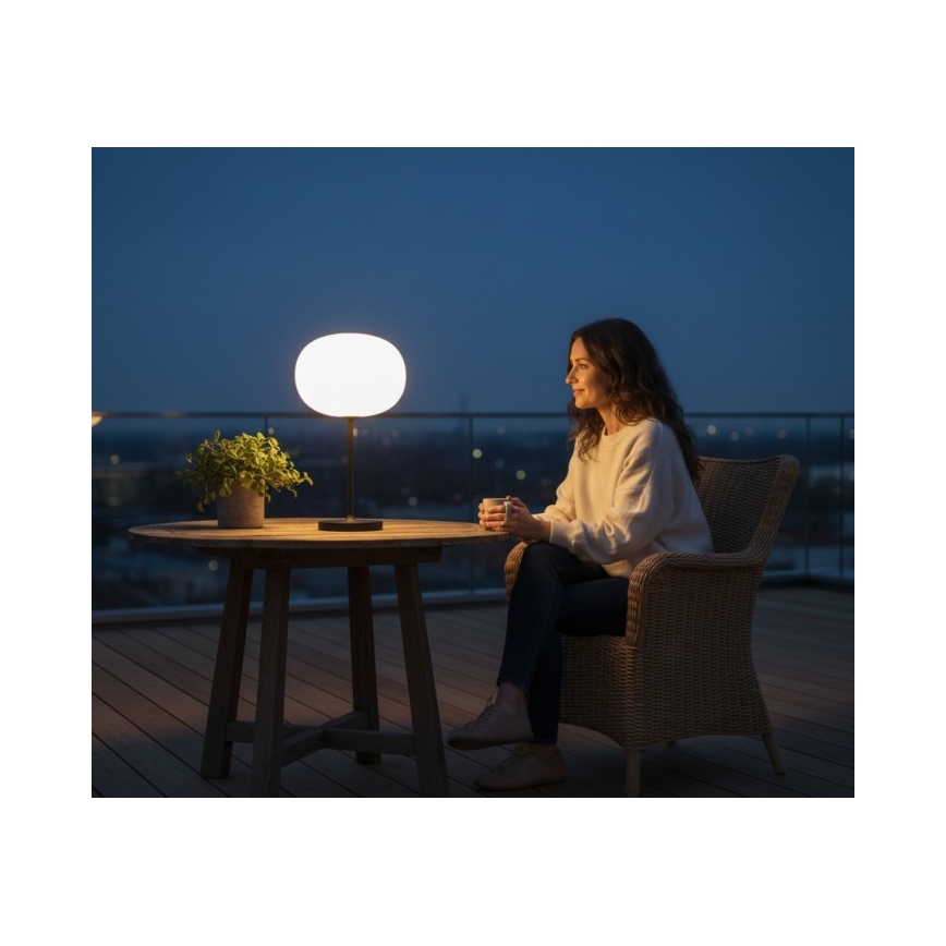LED stmievateľná nabíjateľná vonkajšia stolová lampa VENEZIA LED/2W/5V 2700K IP54 4000 mAh čierna