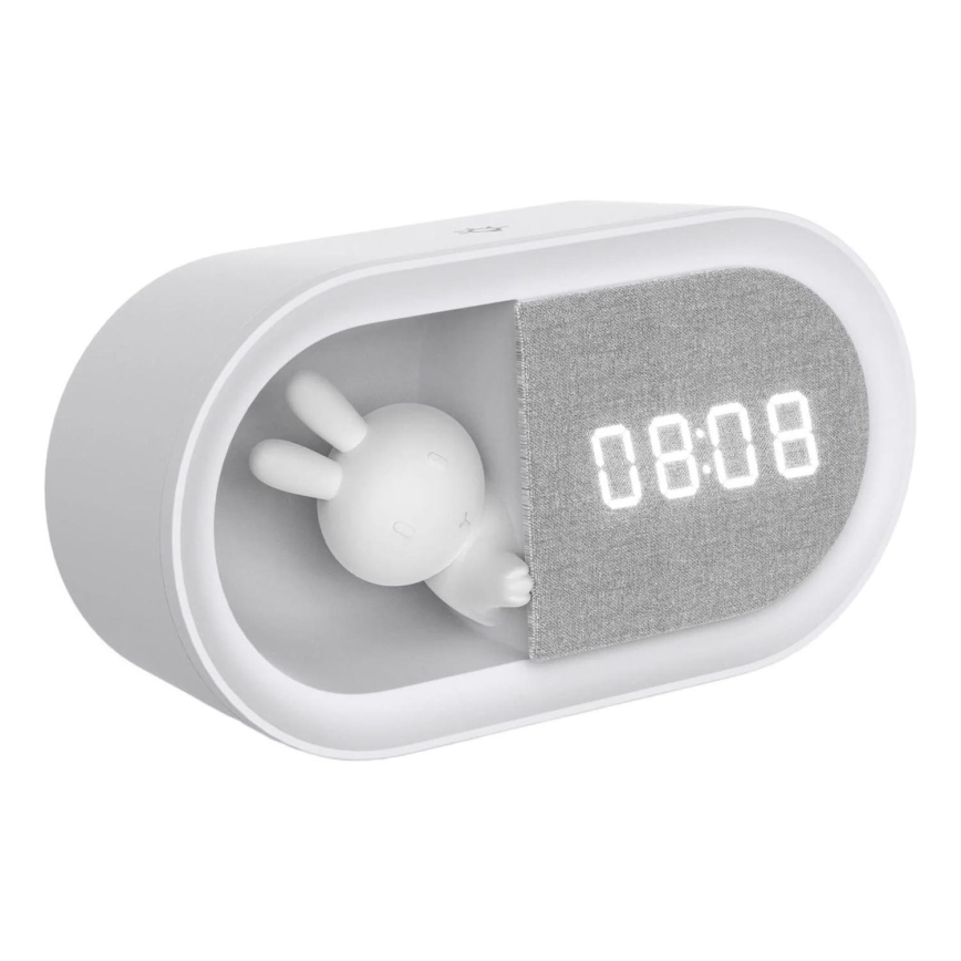 LED Stmievateľná nočná lampička s budíkom BUNNY LED/1,2W/5V 3000K