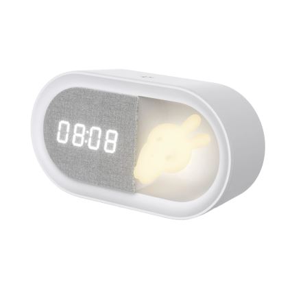 LED Stmievateľná nočná lampička s budíkom BUNNY LED/1,2W/5V 3000K