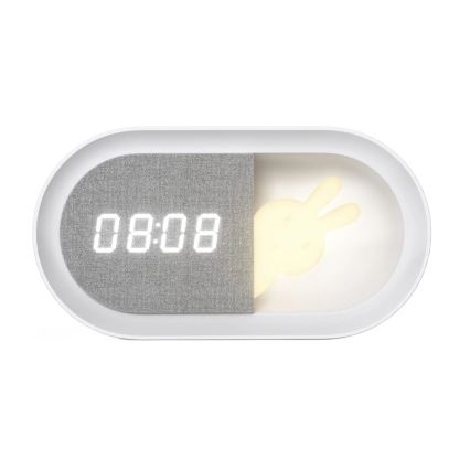 LED Stmievateľná nočná lampička s budíkom BUNNY LED/1,2W/5V 3000K