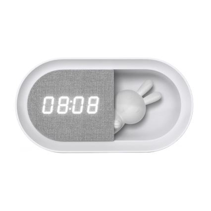 LED Stmievateľná nočná lampička s budíkom BUNNY LED/1,2W/5V 3000K