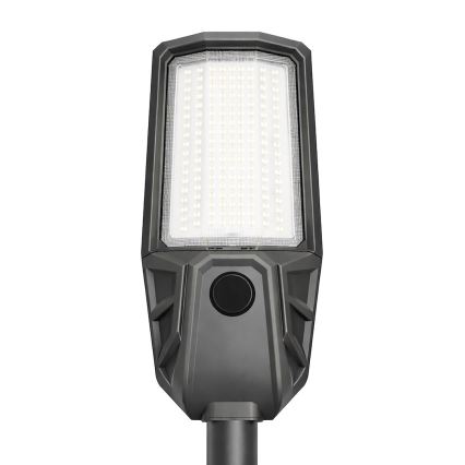 LED stmievateľná ulicová lampa so senzorom a solárnym panelom KOBRA LED/400W/3,2V 24000 mAh IP65 antracit + diaľkové ovládanie