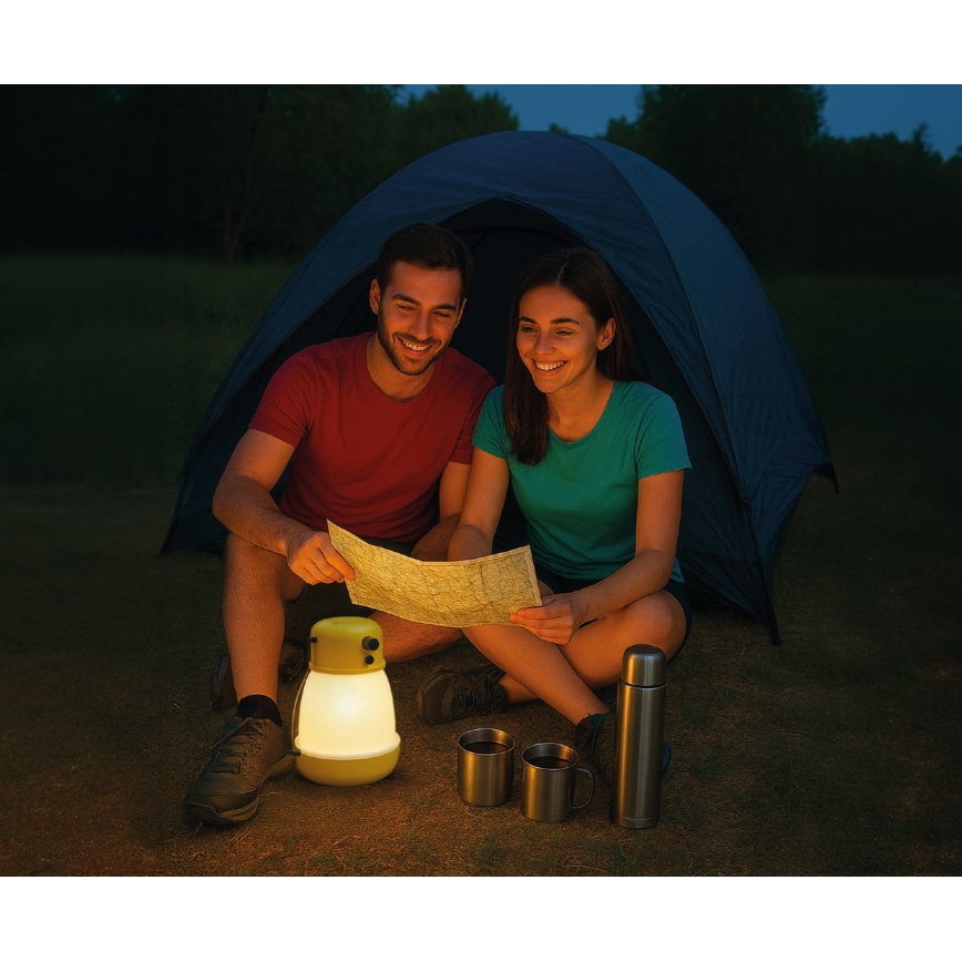 LED Stmievateľná prenosná nabíjacia lampa s funkciou powerbanky LUMINA MINIO LED/5V 1800 mAh IP44 žltá