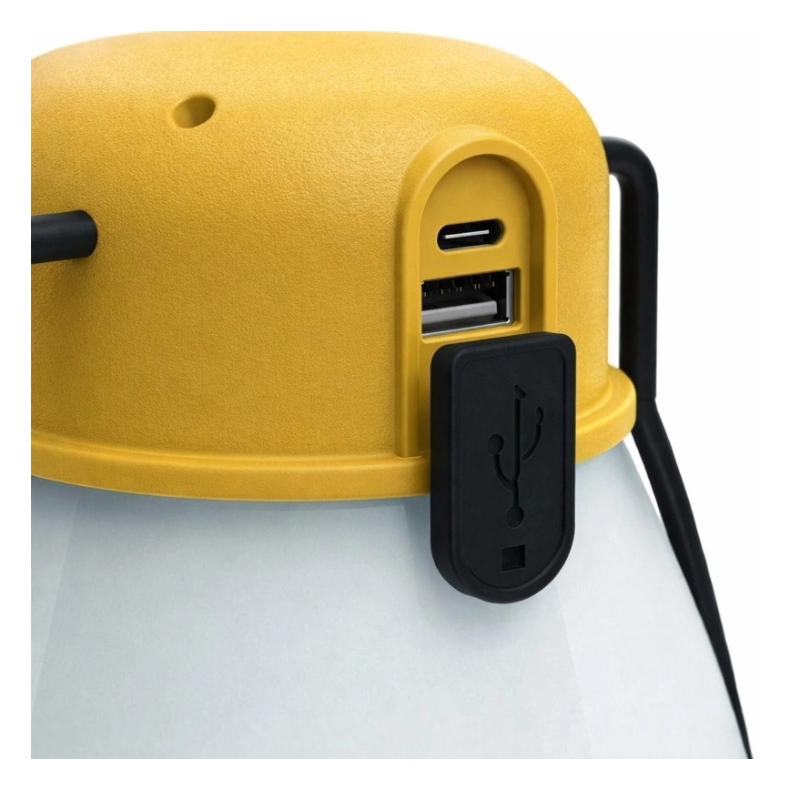 LED Stmievateľná prenosná nabíjacia lampa s funkciou powerbanky LUMINA MINIO LED/5V 1800 mAh IP44 žltá