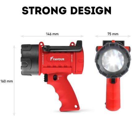 LED Stmievateľná priemyselná baterka LED/5W/3xC IP67