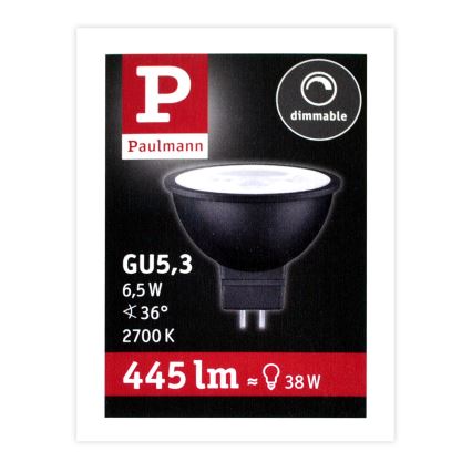 LED Stmievateľná reflektorová žiarovka GU5,3/6,5W/12V 2700K - Paulmann 28757