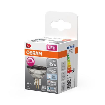 LED stmievateľná reflektorová žiarovka MR16 GU5,3/5W/12V 4000K 36° CRI 90 - Osram
