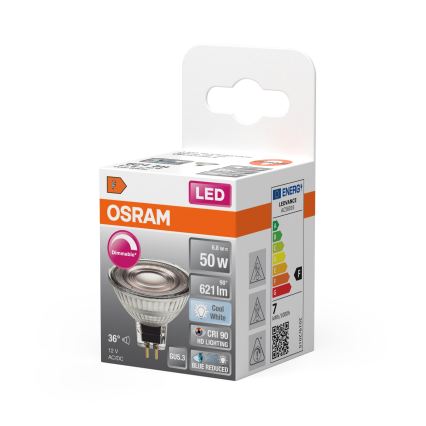 LED stmievateľná reflektorová žiarovka MR16 GU5,3/6,8W/12V 4000K 36° CRI 90 - Osram