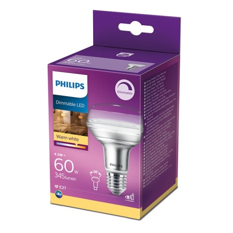 LED Stmievateľná reflektorová žiarovka Philips E27/4,2W/230V 2700K